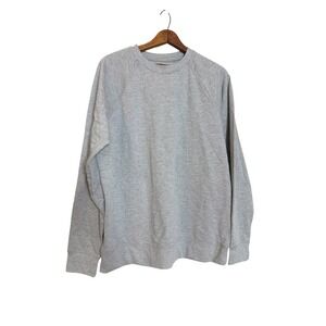 Fresh Clean Tees Womens Large Heather Grey Raglan Crewneck Sweatshirt Pullover